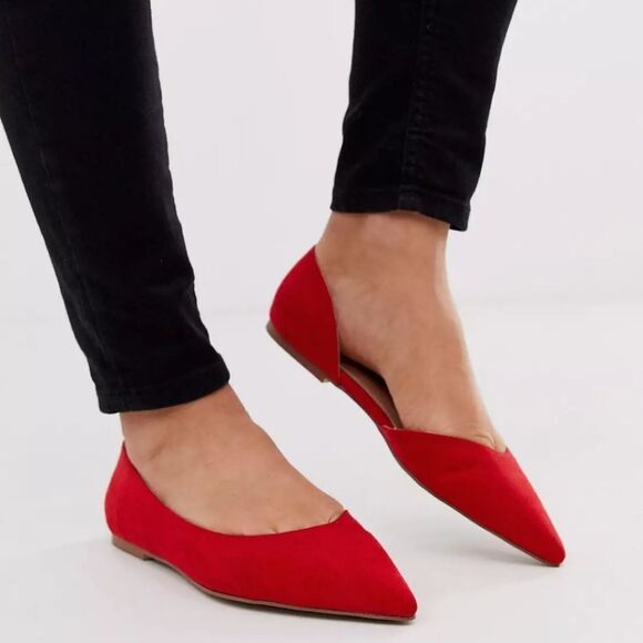 NINE WEST POINTED TOE SUEDE WOMEN"S D'ORSAY FLAT - Picture 1 of 15